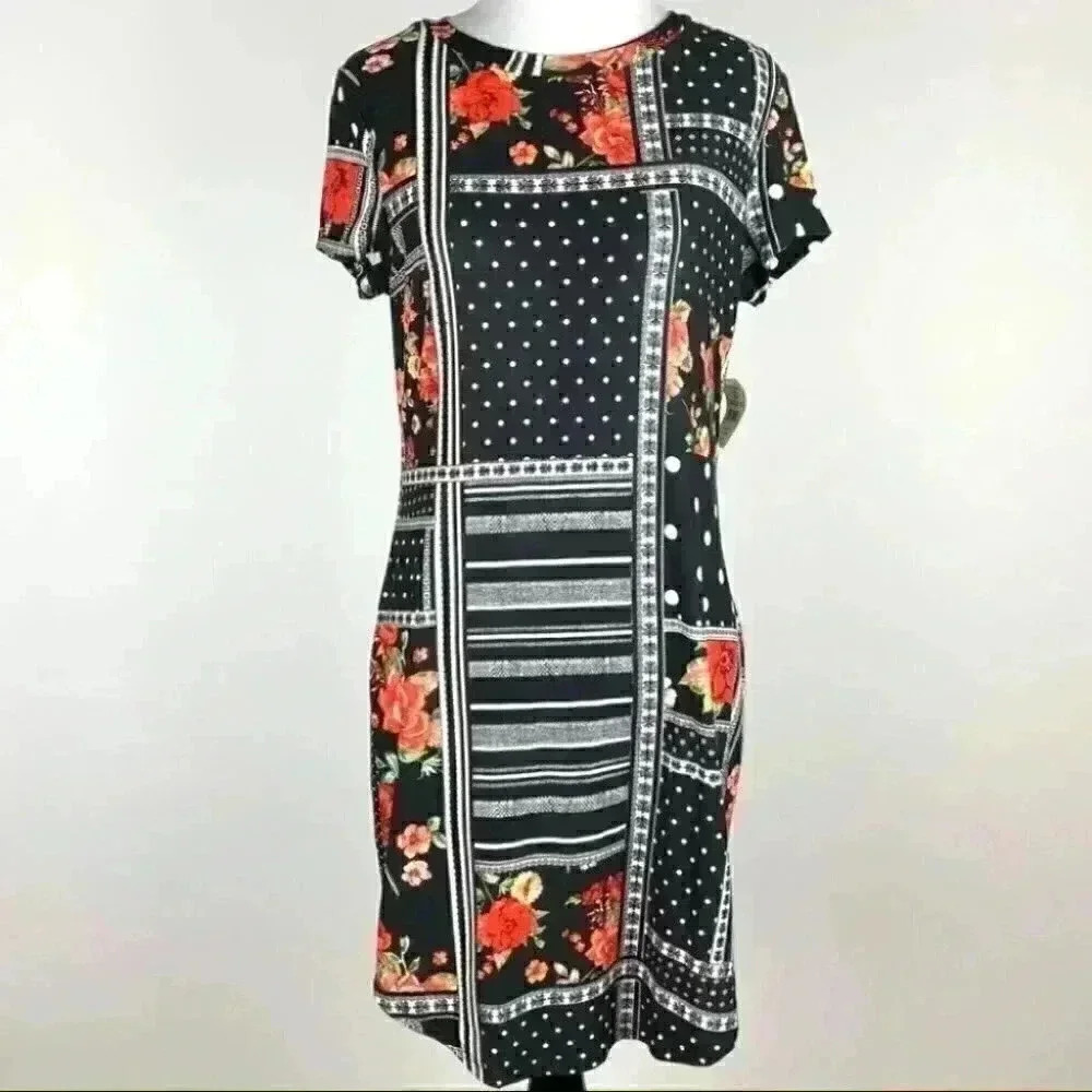 New Bobby brooks dress S multicolored mixed media